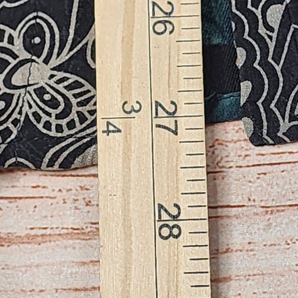 Citron Santa Monica Womens 2X Black Floral Silk Tunic Top With Ornate Button Det - Picture 9 of 9